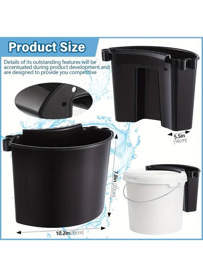 Black Car Wash Bucket With Side Storage And External Tool Holder For Detailing Brushes Gloves - Image 2
